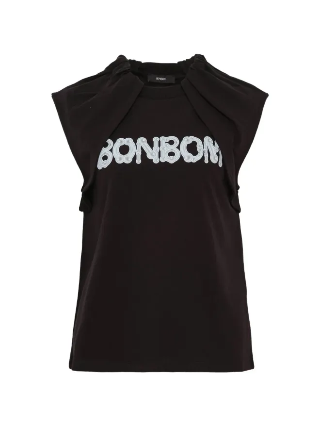 BONBOM BONBOM ピアシングステッカープリント ドレープトップの商品画像