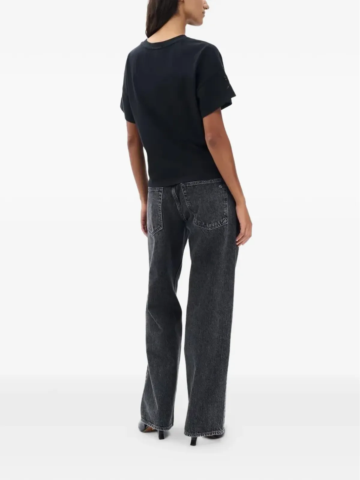 rag & bone ビーズ付き花柄ボックスTシャツ - ブラック - 画像2