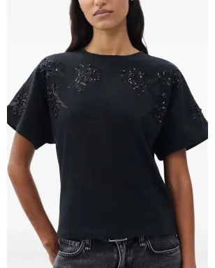 rag & bone ビーズ付き花柄ボックスTシャツ - ブラック - サムネイル3