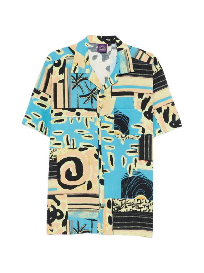 Deus Ex Machina Deus Ex Machina abstract pocket shirt - Blueの商品画像