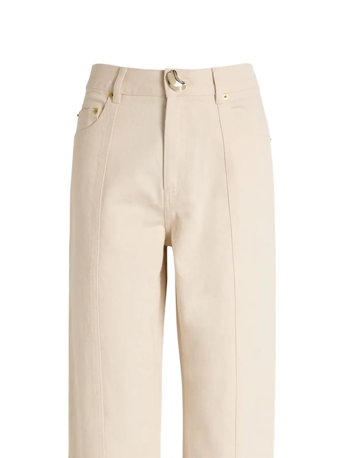 AKYN ソル ストレート フリンジヘム デニムジーンズ - 画像2