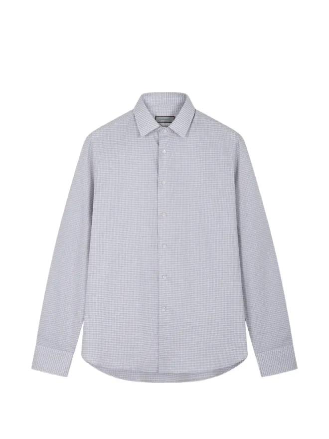 Canali Canali パターン柄コットンシャツ ブルーの商品画像