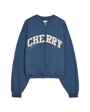 Cherry LA ジップアップ刺繍スウェットシャツ - Blue - サムネイル1