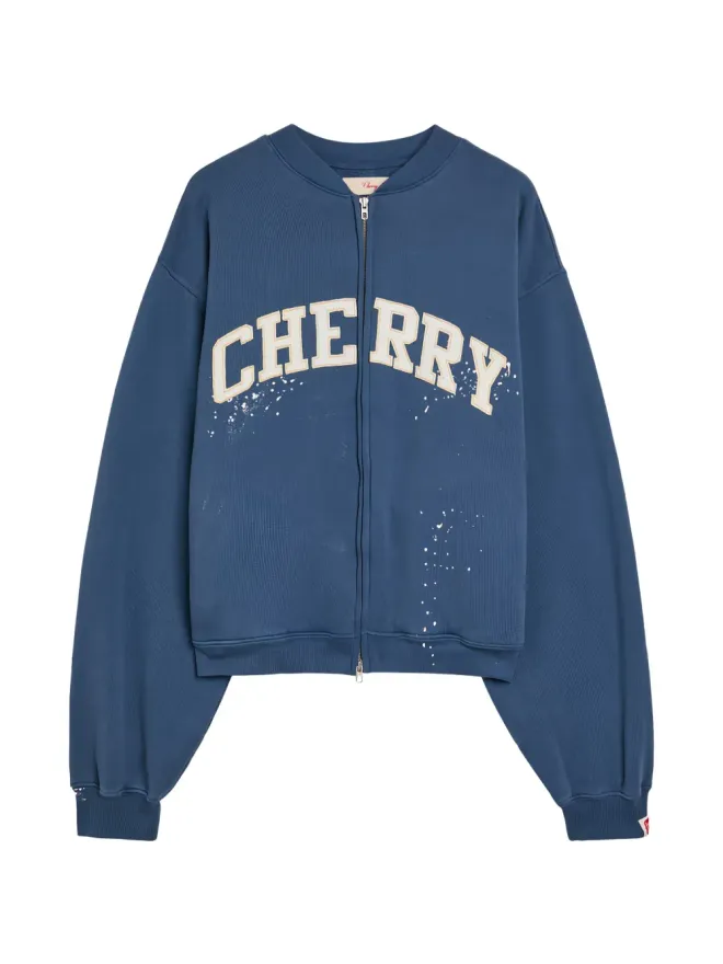 Cherry LA Cherry LA ジップアップ刺繍スウェットシャツ - Blueの商品画像