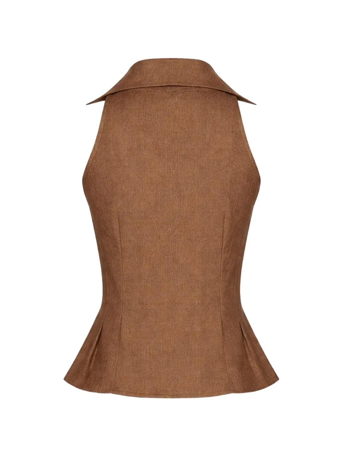 HEVRON Sloan collared vest - Brown - 画像2