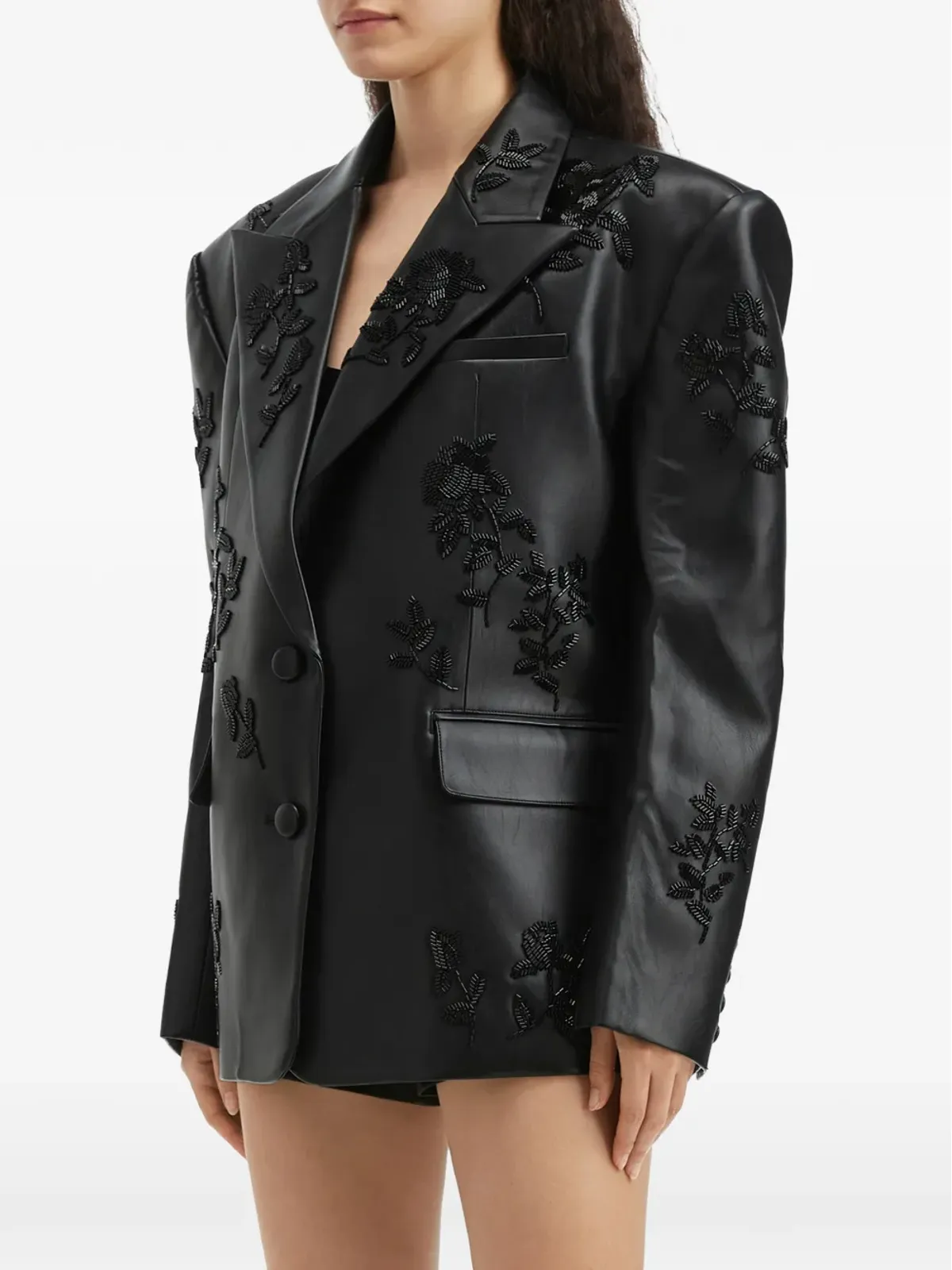 MARKGONG 花柄モチーフ ビーズ装飾ブレザー - 画像3