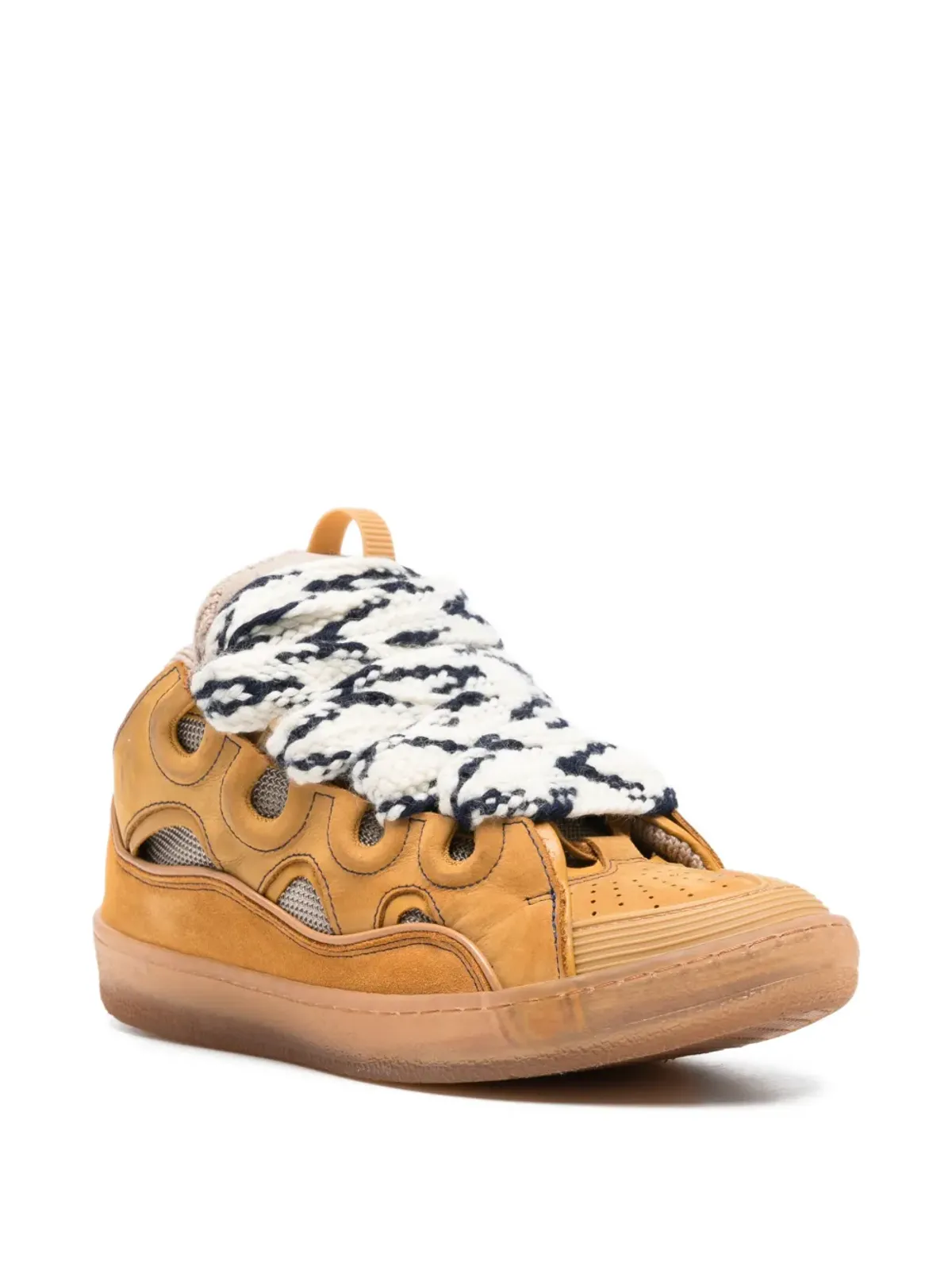 Lanvin Pre-Owned カーブ スエード スニーカー（ブラウン） - 画像2