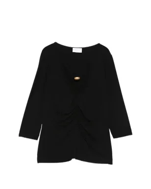 Clips Vネックギャザー入りTシャツ - サムネイル1