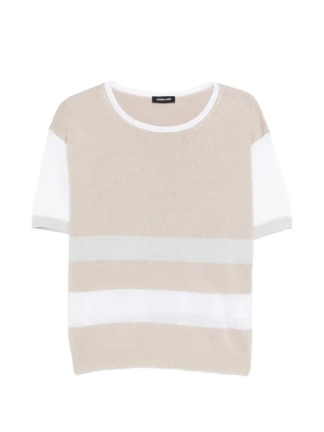 anne claire Anne Claire ストライプ柄ニットウェアの商品画像