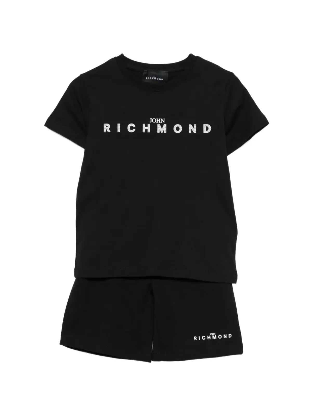 John Richmond Junior ロゴアップリケ付きショーツとTシャツセット - ブラック - 画像1