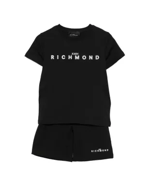 John Richmond Junior ロゴアップリケ付きショーツとTシャツセット - ブラック - サムネイル1