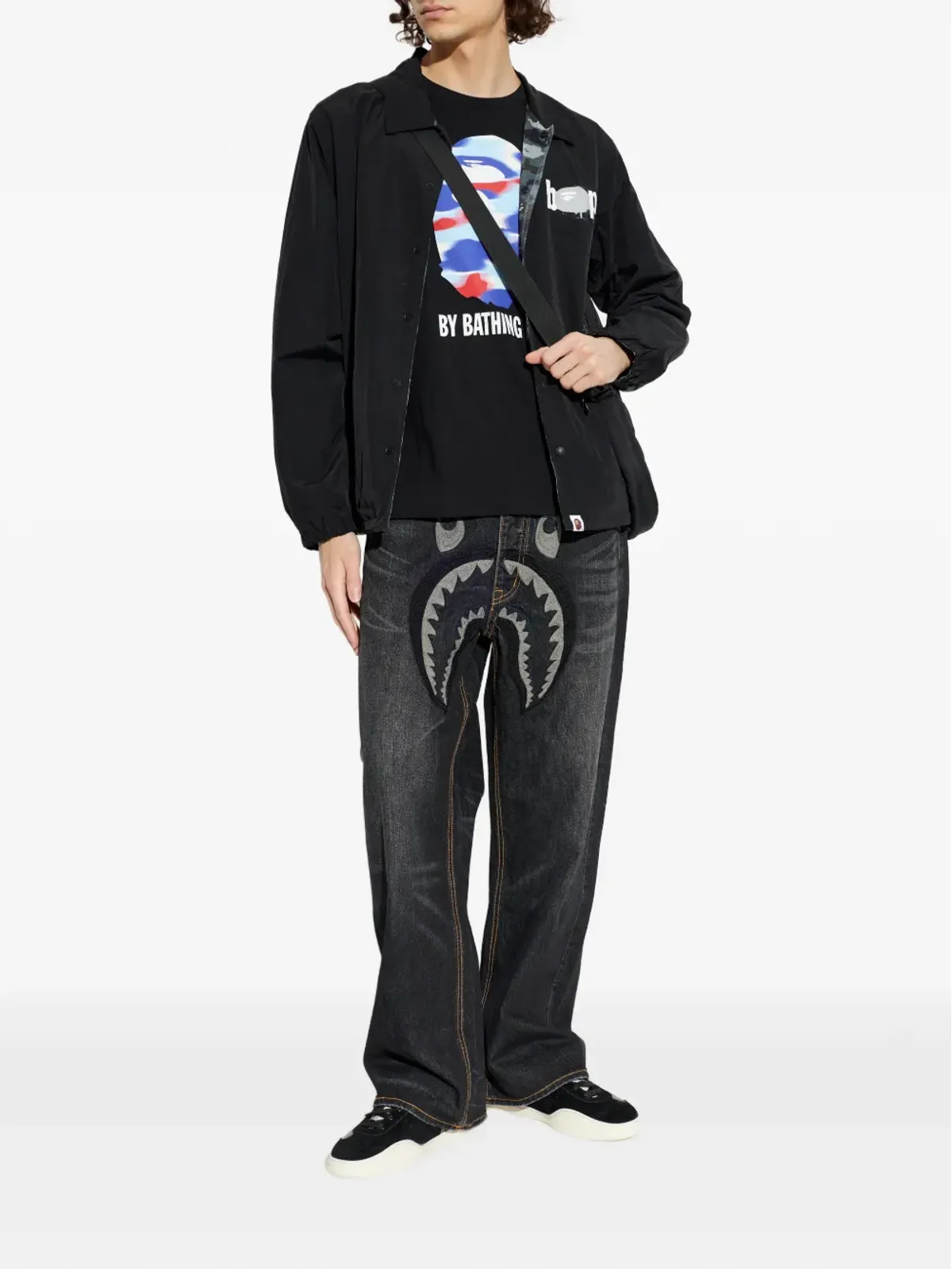 A BATHING APE® カモフラージュ柄リバーシブルジャケット ブラック - 画像2