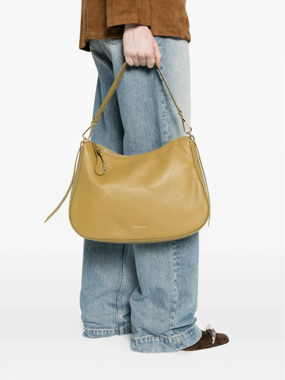Coccinelle ノリー 取り外し可能ストラップ付き レザーショルダーバッグ - グリーン - 画像2