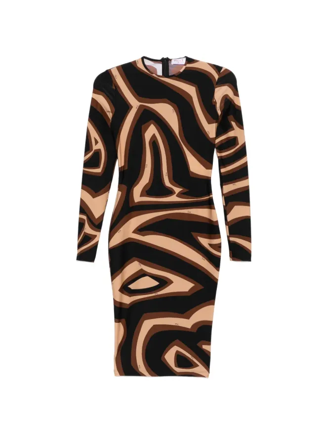 PUCCI Pre-Owned PUCCI Pre-Owned Labirinto wave-print dress Labirintoウェーブプリントドレス（ブラック）の商品画像
