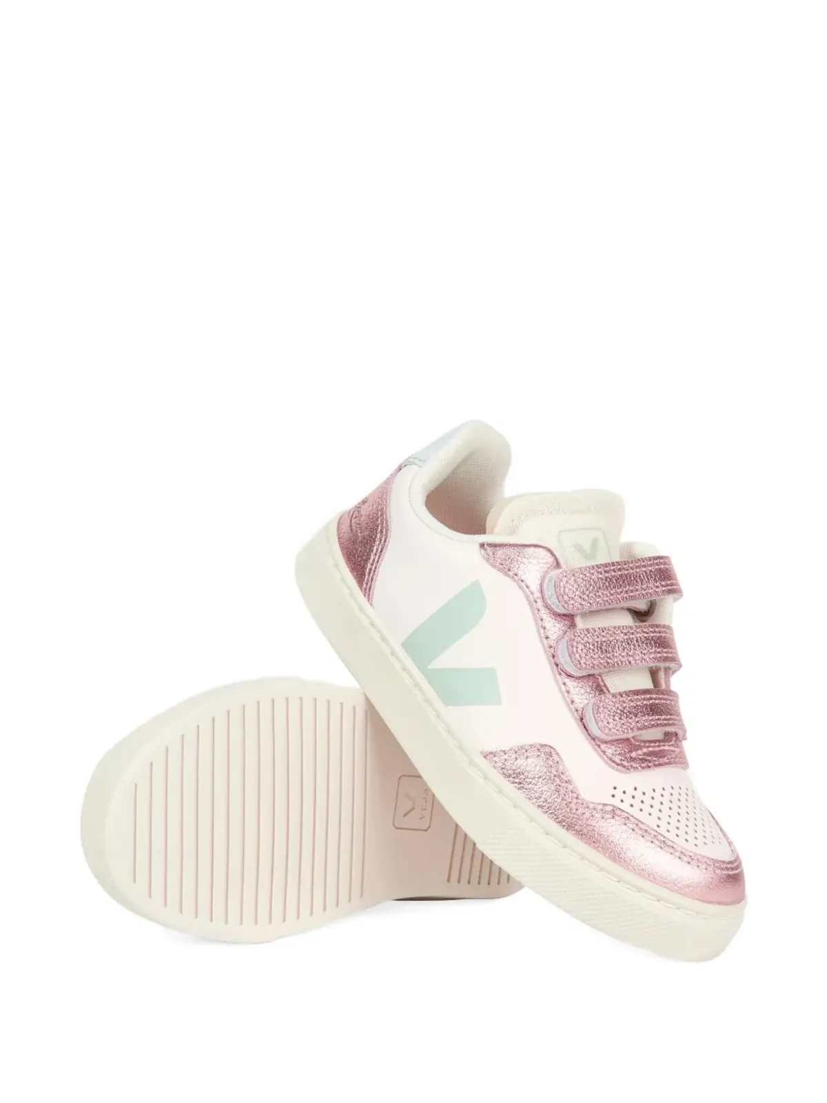 VEJA Kids グリッター付きストラップスニーカー - ベージュ - 画像2