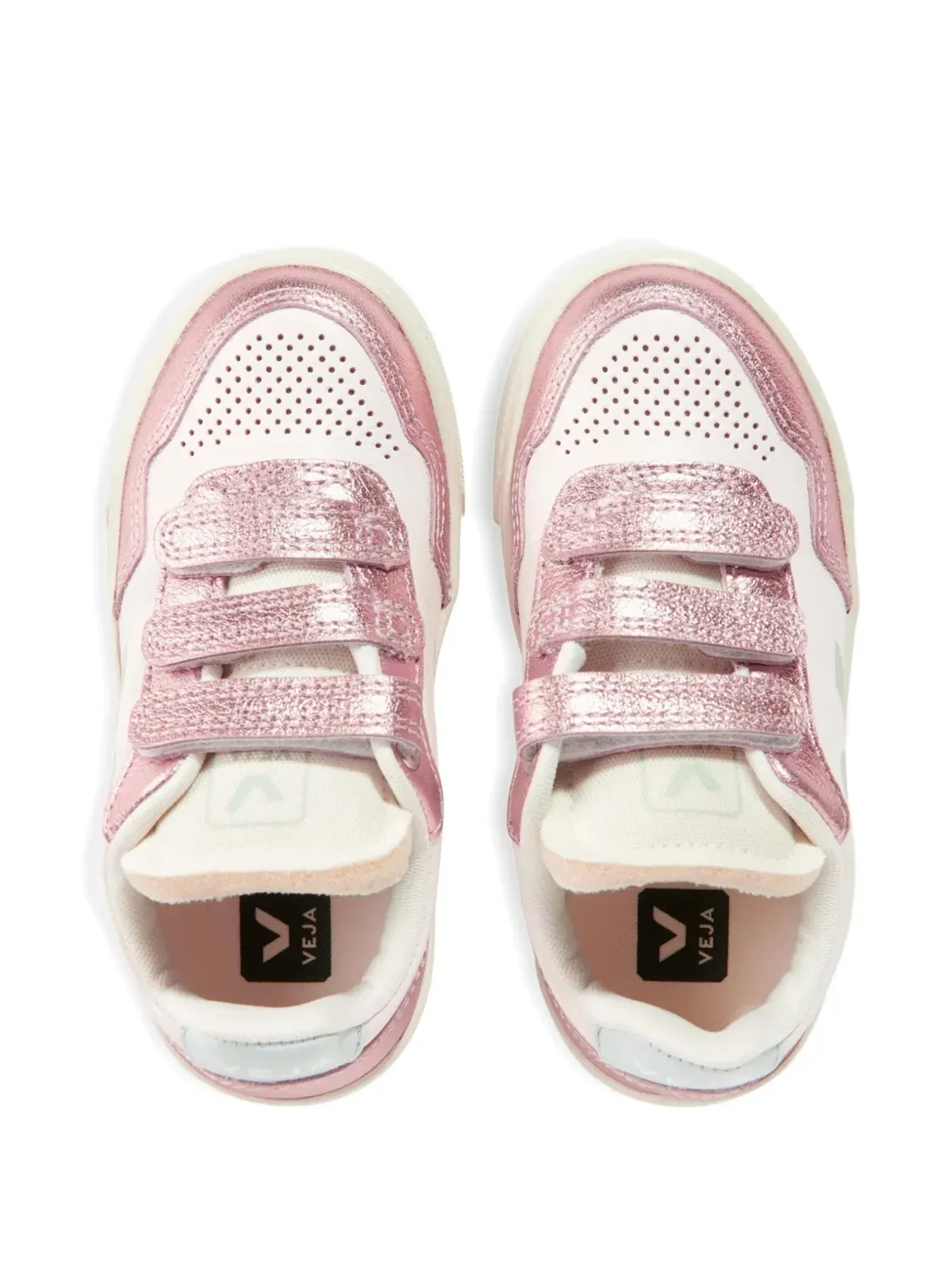 VEJA Kids グリッター付きストラップスニーカー - ベージュ - 画像3