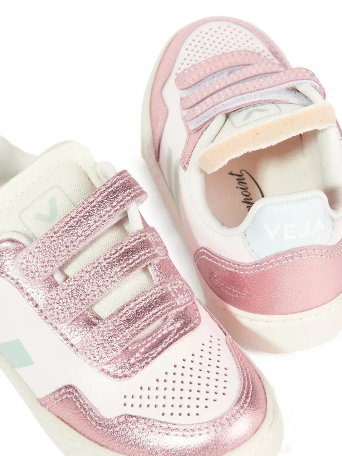 VEJA Kids グリッター付きストラップスニーカー - ベージュ - 画像4