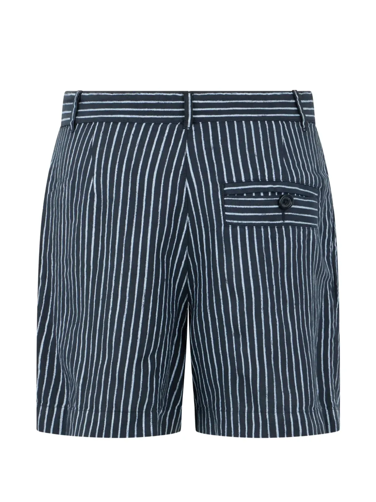 120% Lino ストライプ柄プリーツディテールショートパンツ - 画像2