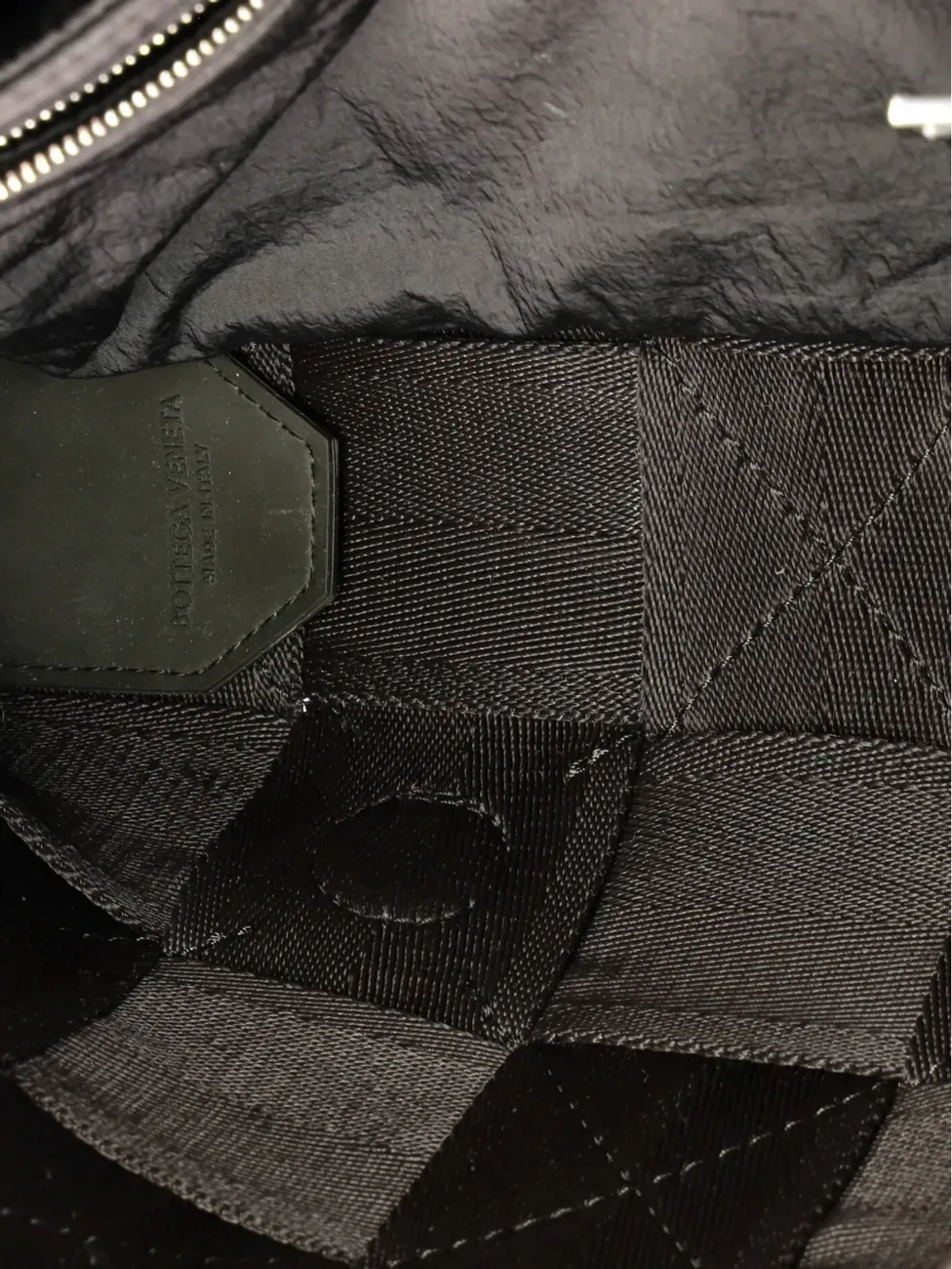 Bottega Veneta ビンテージ カセットクロスボディバッグ マキシ インテリエッタ ウェブド キャンバス ラージショルダーバッグ ブラウン - 画像5
