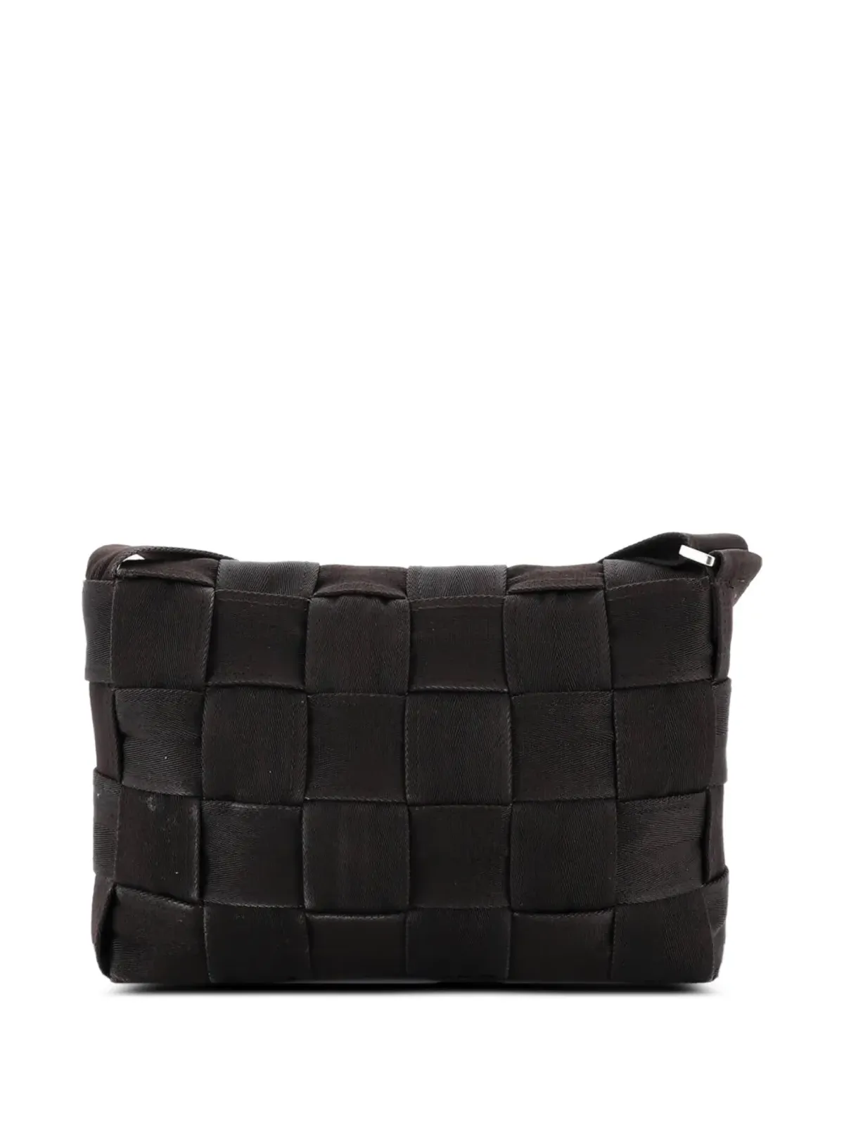 Bottega Veneta ビンテージ カセットクロスボディバッグ マキシ インテリエッタ ウェブド キャンバス ラージショルダーバッグ ブラウン - 画像2