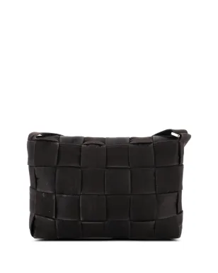 Bottega Veneta ビンテージ カセットクロスボディバッグ マキシ インテリエッタ ウェブド キャンバス ラージショルダーバッグ ブラウン - サムネイル2