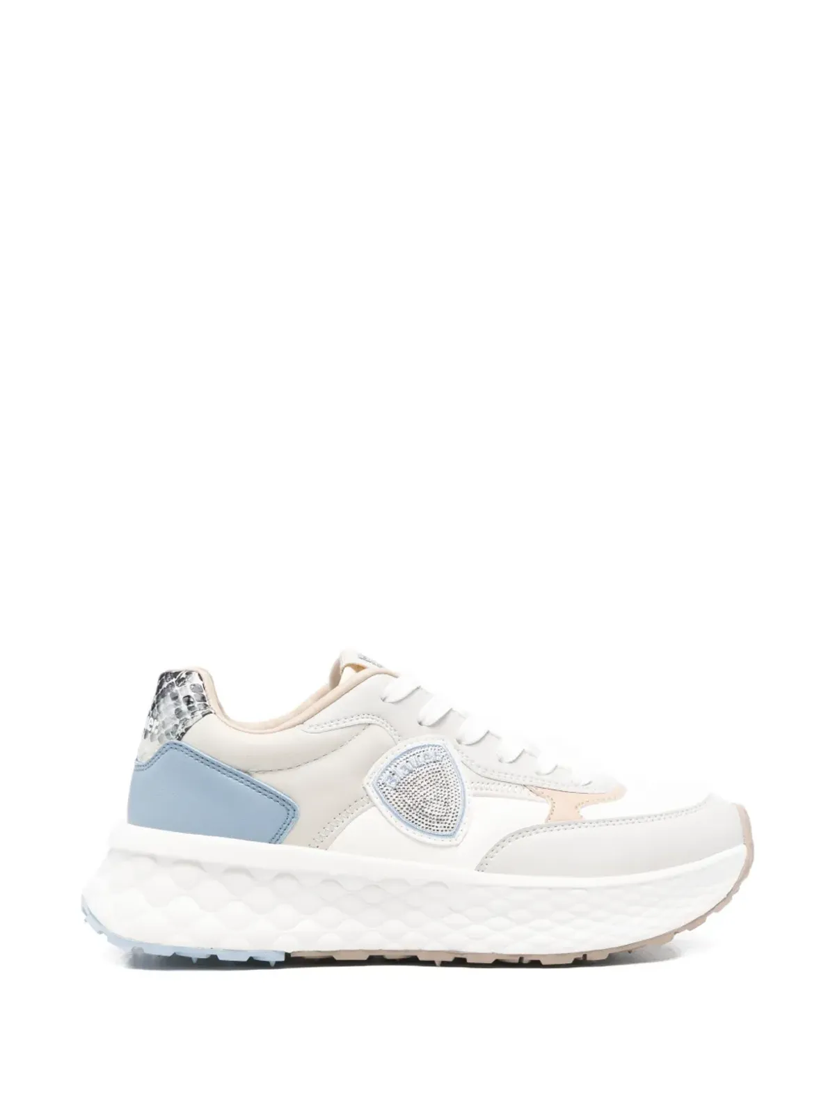Blauer アップリケ付きレースアップスニーカー - 画像1