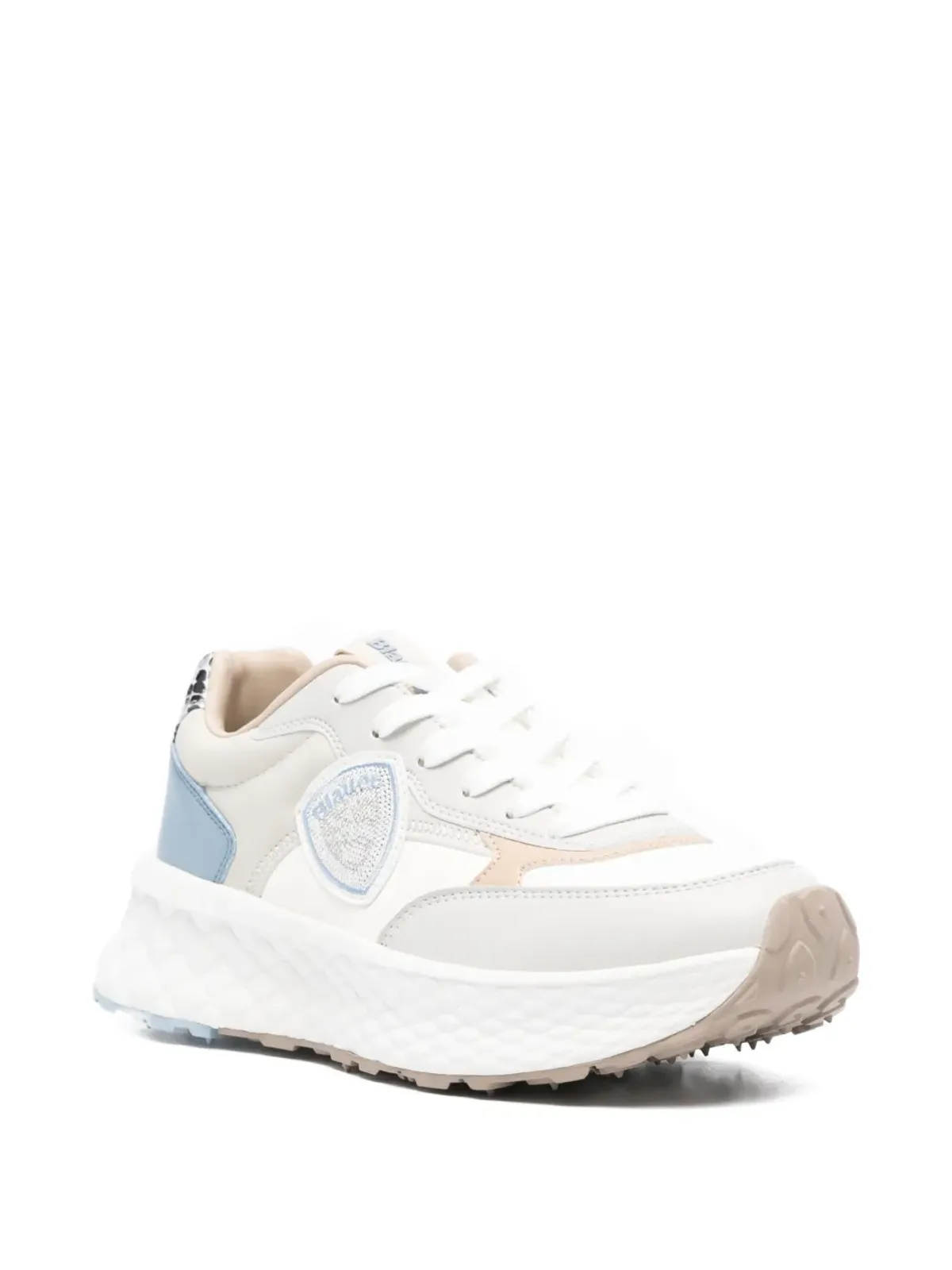 Blauer アップリケ付きレースアップスニーカー - 画像2