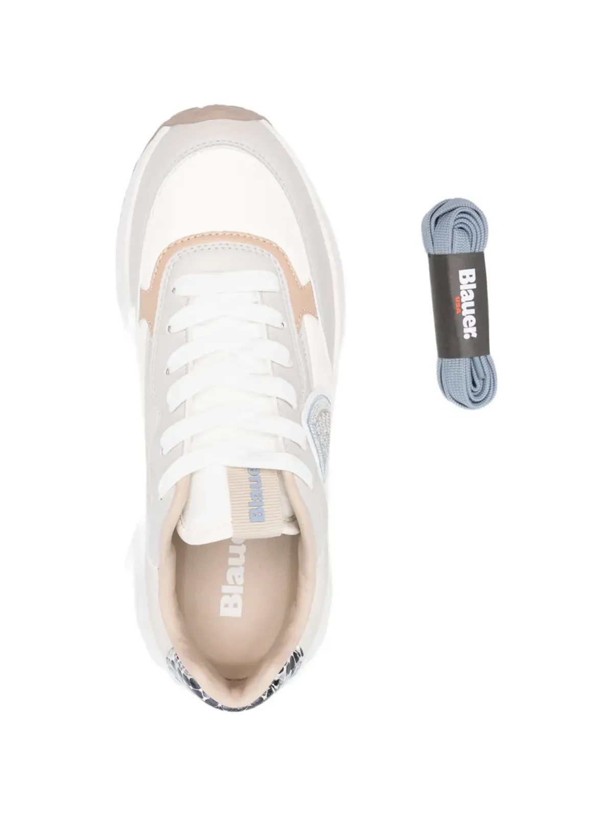 Blauer アップリケ付きレースアップスニーカー - 画像4