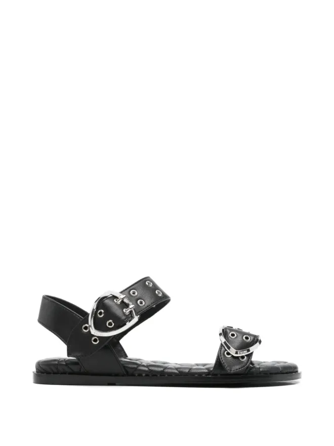 Blauer Blauer バックルアイレット付きレザーサンダル - ブラックの商品画像