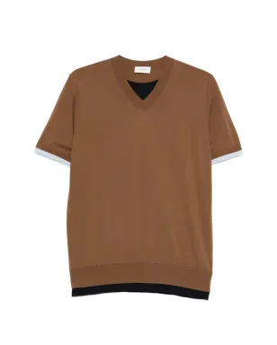 Paolo Pecora Vネック パネルドTシャツ - サムネイル1