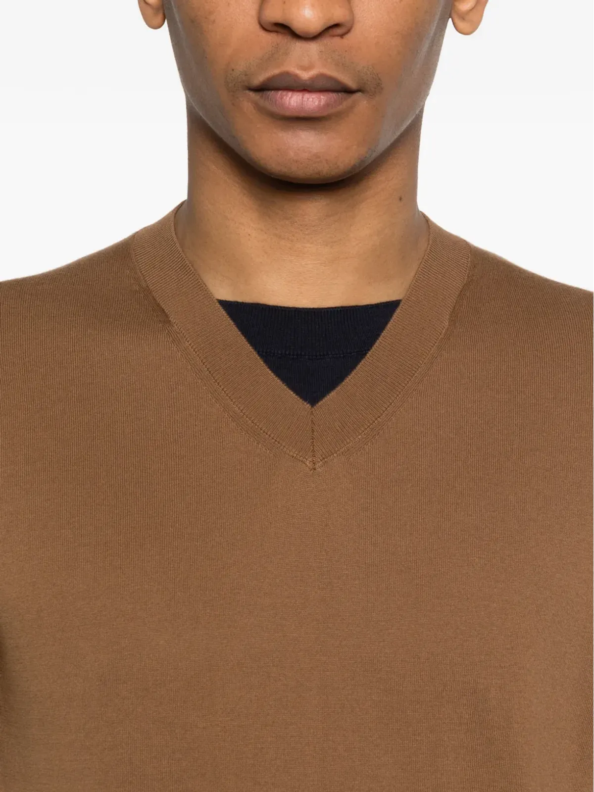 Paolo Pecora Vネック パネルドTシャツ - 画像5
