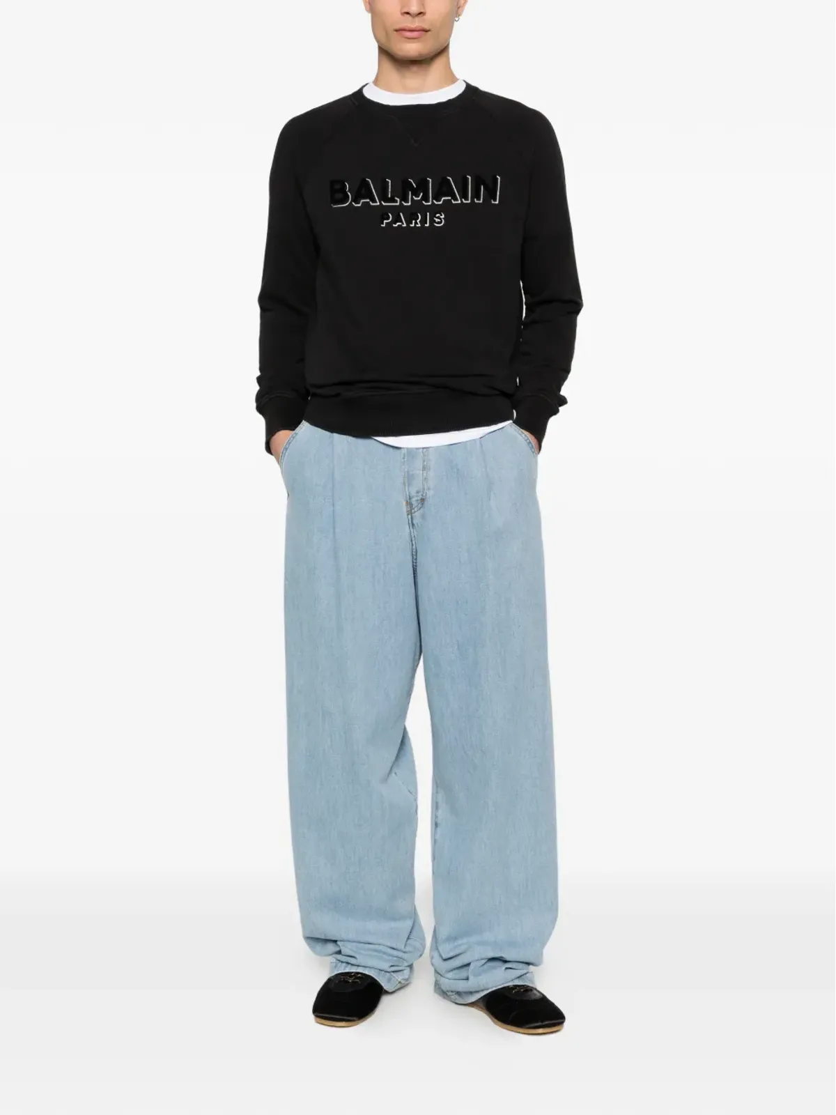 Balmain Pre-Owned ロゴプリント クルーネック スウェットシャツ - 画像2