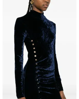 Paco Rabanne Pre-Owned button-detail dress - Blue - サムネイル5