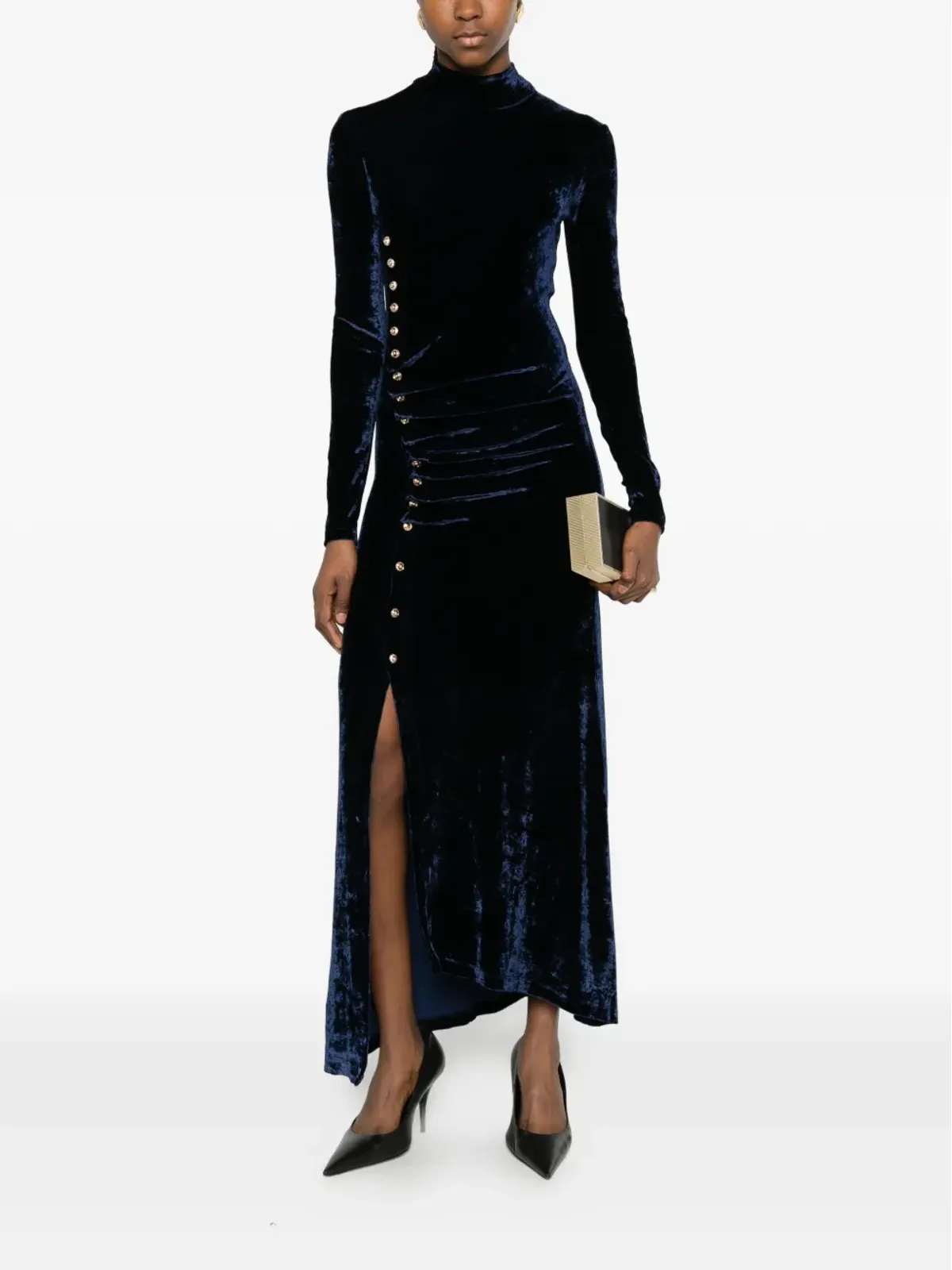 Paco Rabanne Pre-Owned button-detail dress - Blue - 画像2