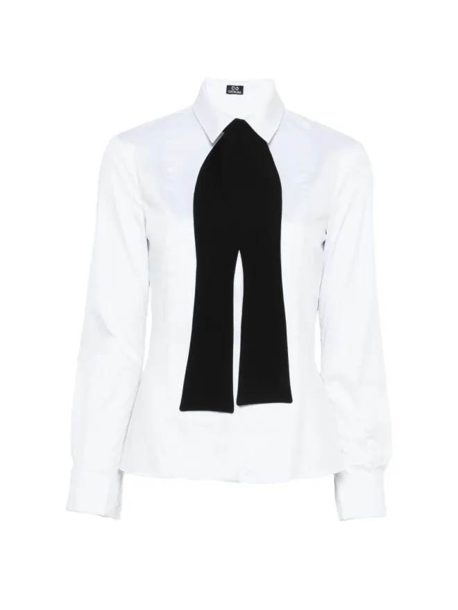 Catalina D'anglade Catalina D'anglade クリスタルカフススカーフシャツ ホワイトの商品画像