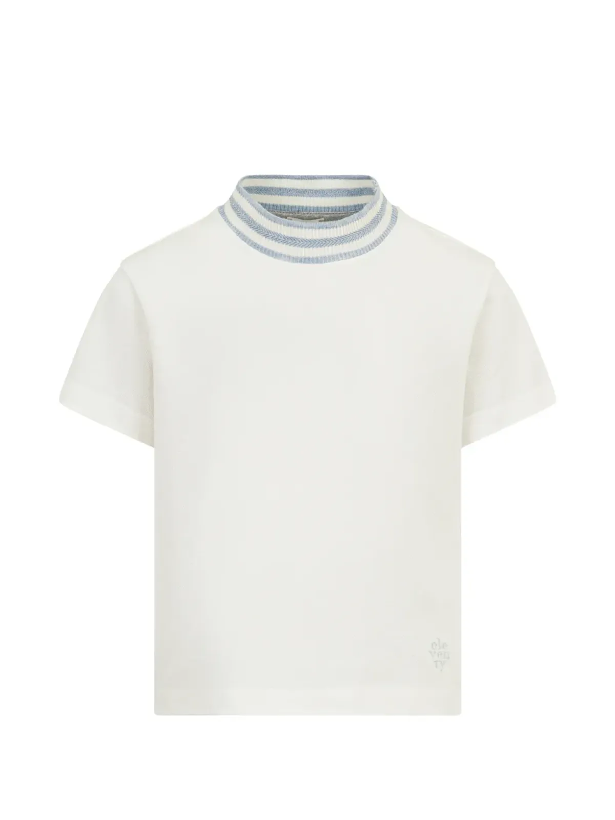 Eleventy Kids striped funnel neck T-shirt - Neutrals - 画像1