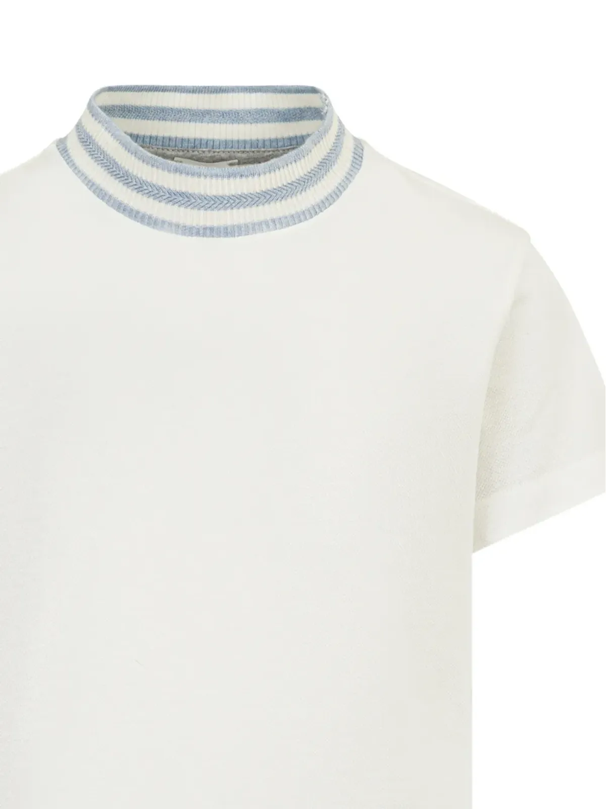 Eleventy Kids striped funnel neck T-shirt - Neutrals - 画像2