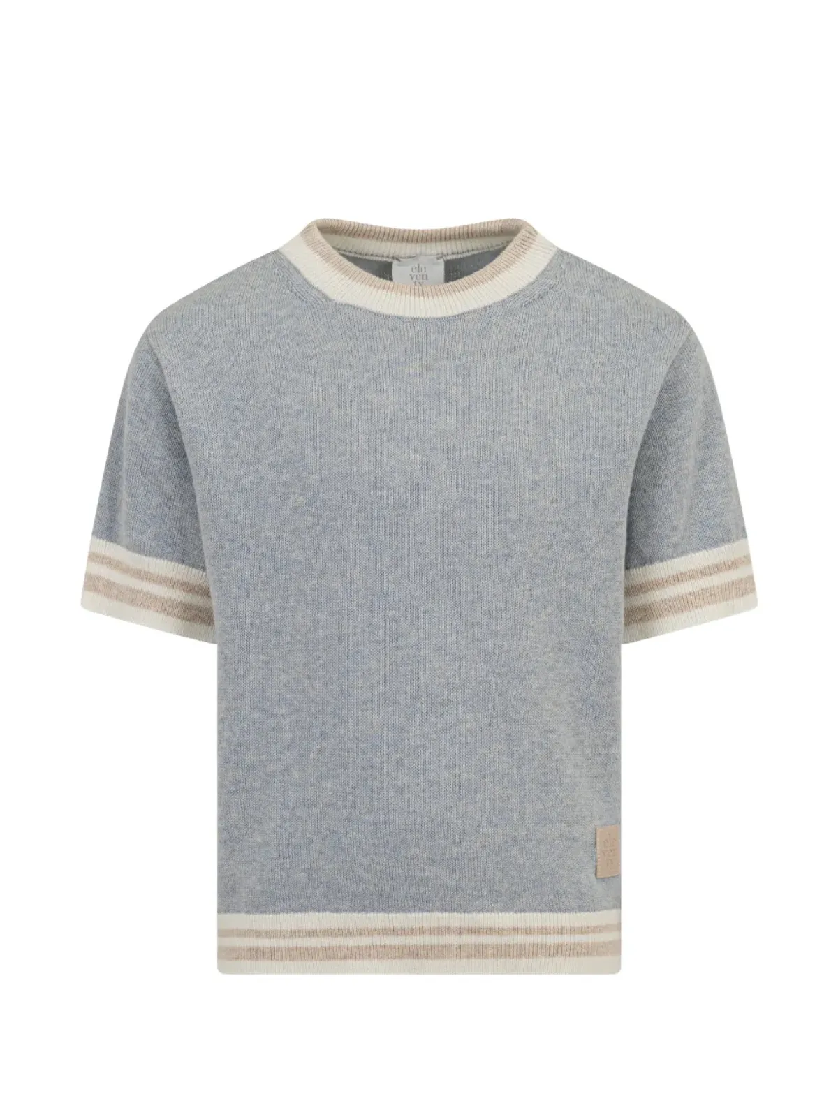 Eleventy Kids striped knitted T-shirt - Blue - 画像1