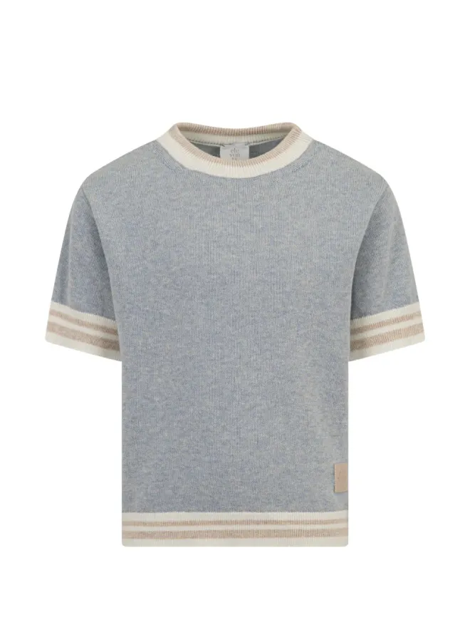 Eleventy Kids Eleventy Kids striped knitted T-shirt - Blueの商品画像