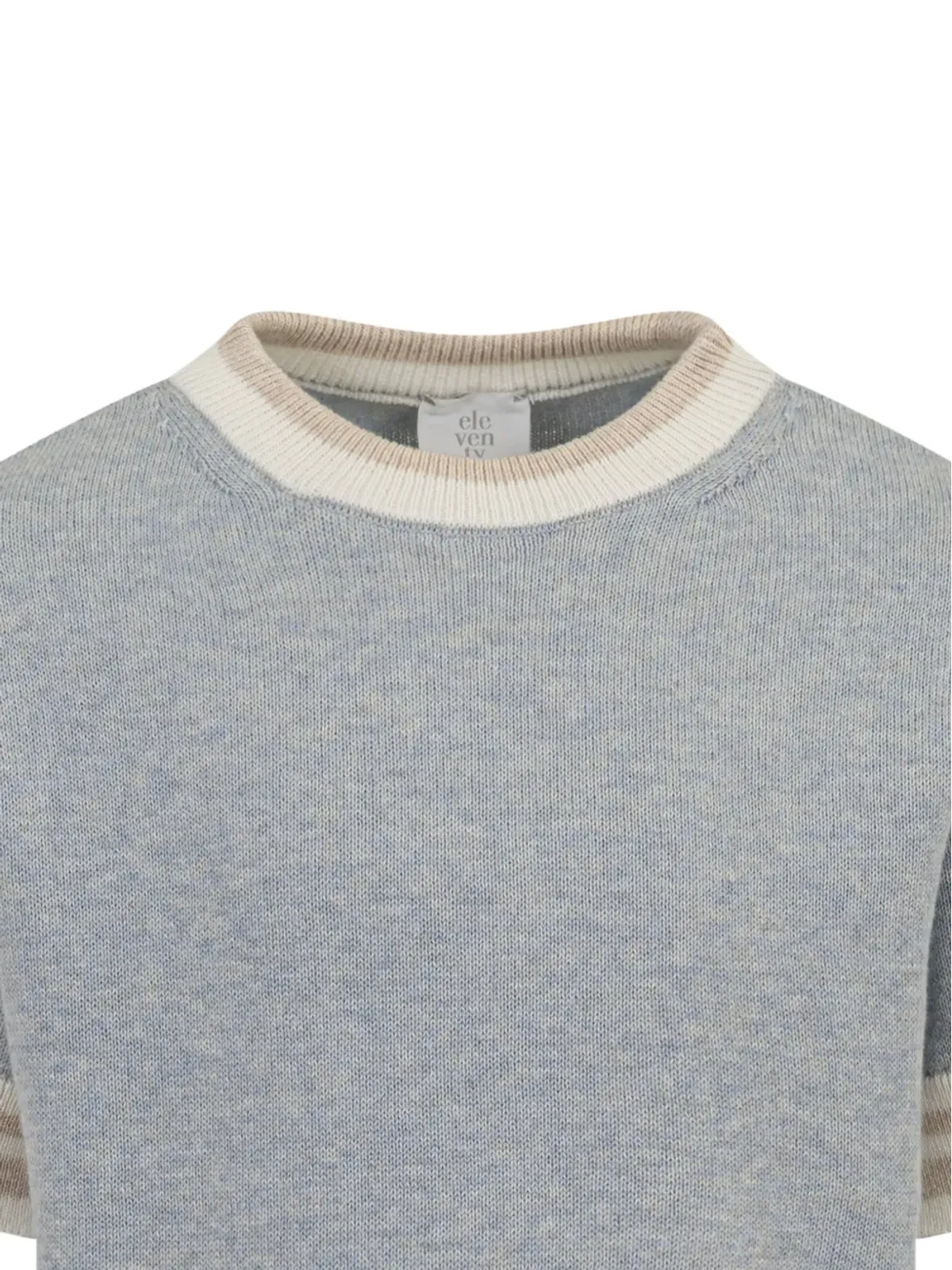 Eleventy Kids striped knitted T-shirt - Blue - 画像2