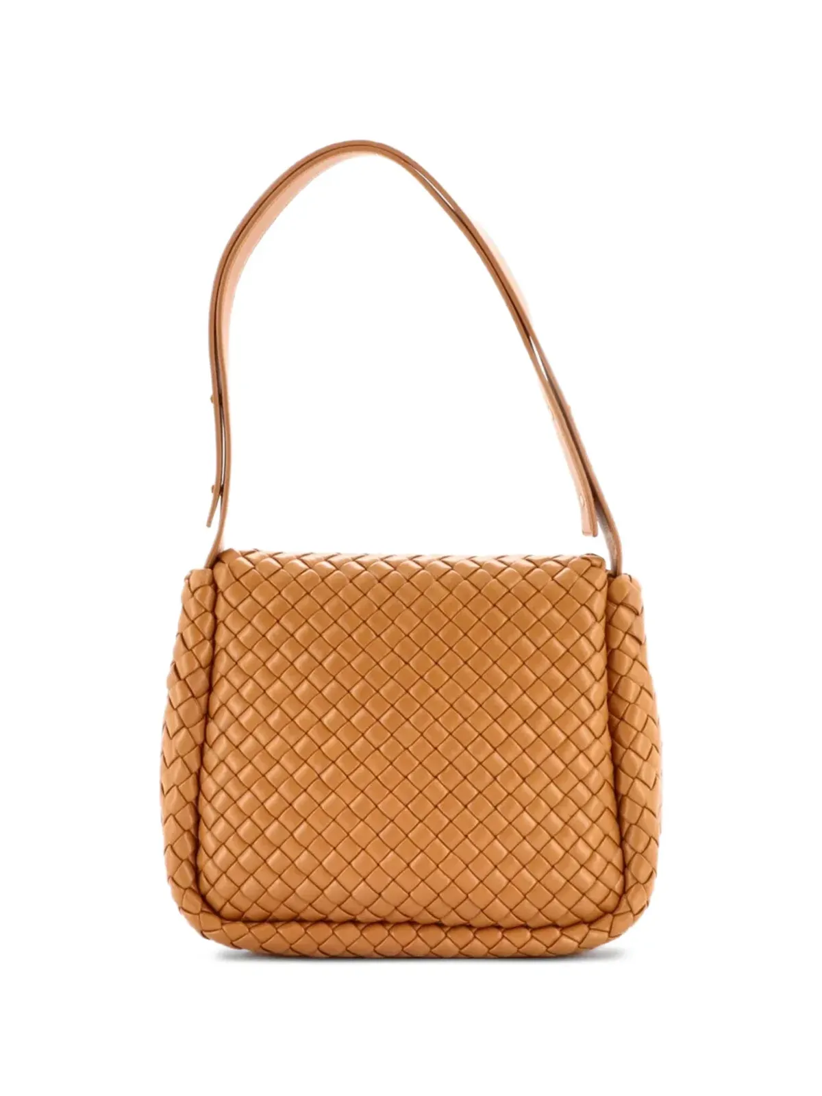 Bottega Veneta コブル フラップ パッド入りイントレッチャート レザー ショルダーバッグ - 画像2