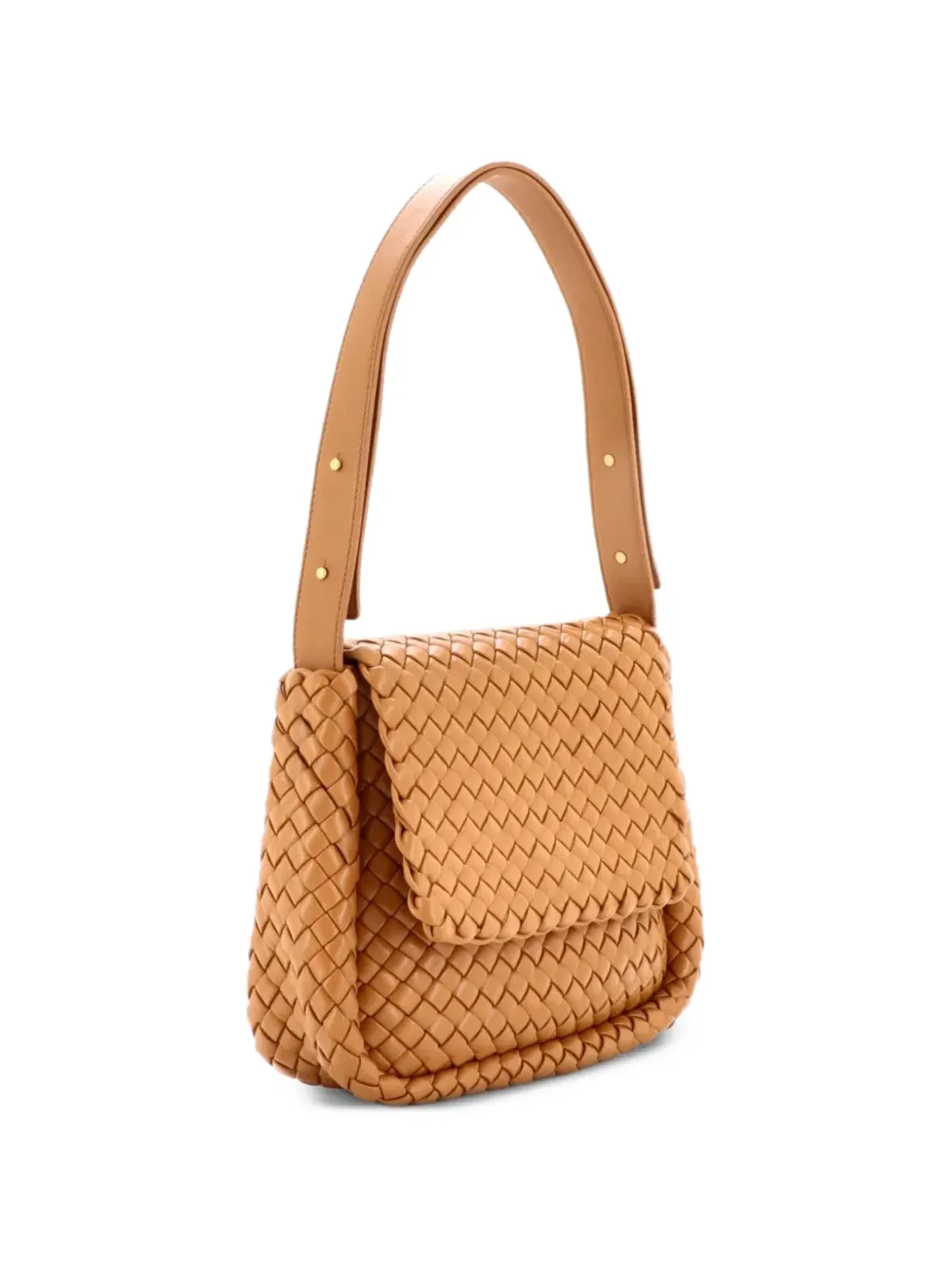 Bottega Veneta コブル フラップ パッド入りイントレッチャート レザー ショルダーバッグ - 画像3