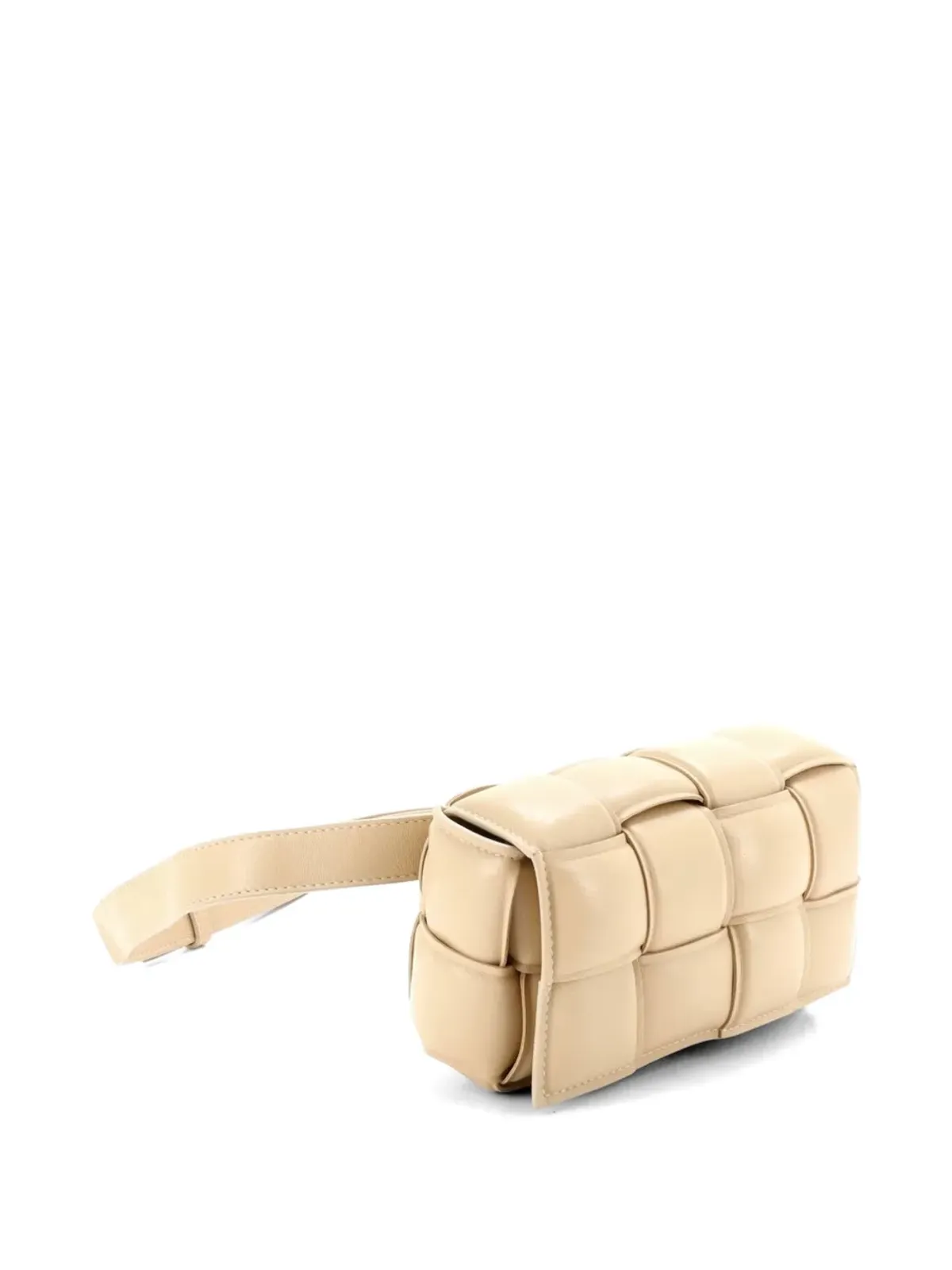Bottega Veneta Vintage カセット型パッド入りイントレッチャートレザー ベルトバッグ - 画像3