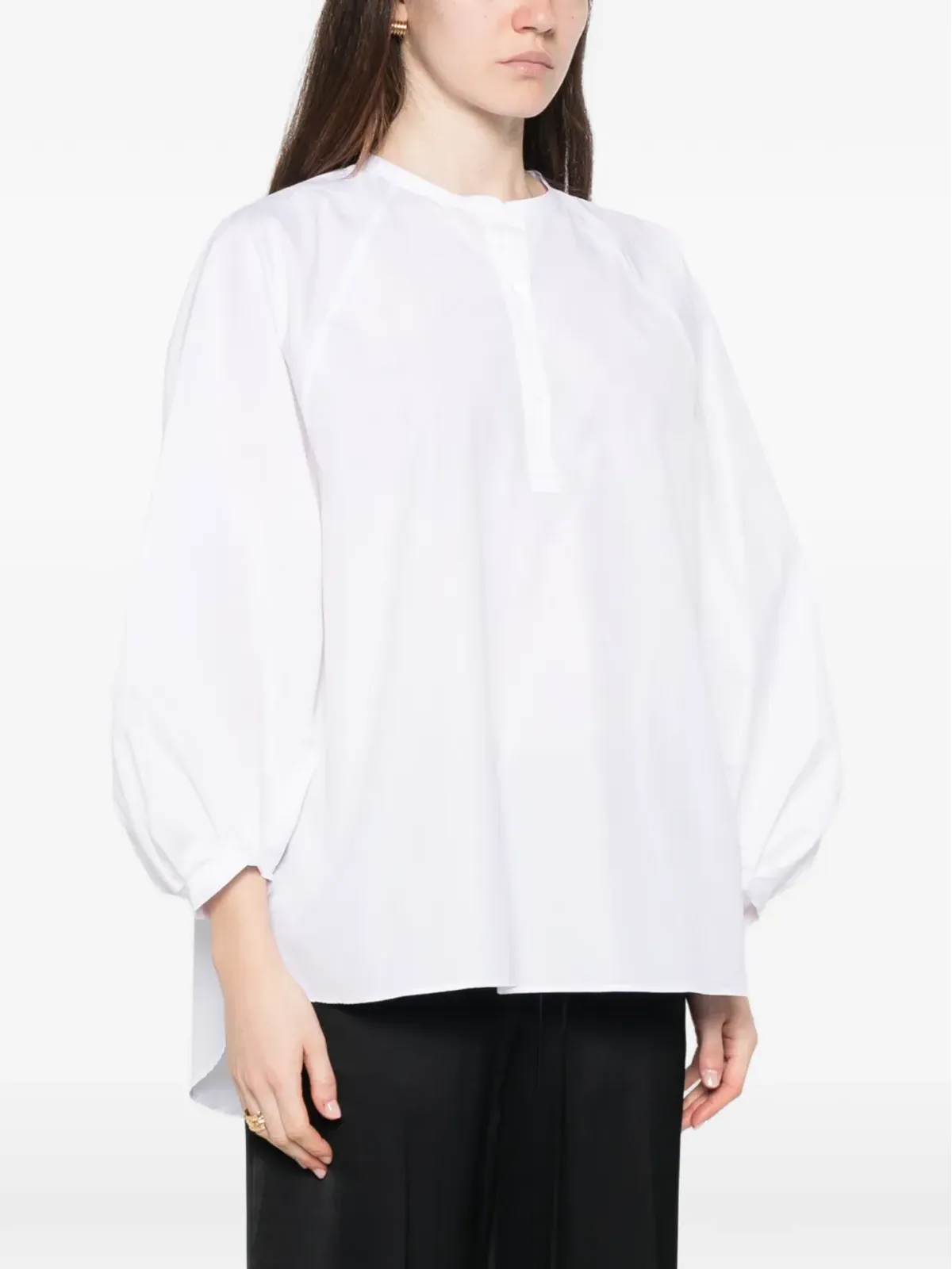 BLOOMINGVILLE ボタンブラウス - White - 画像3