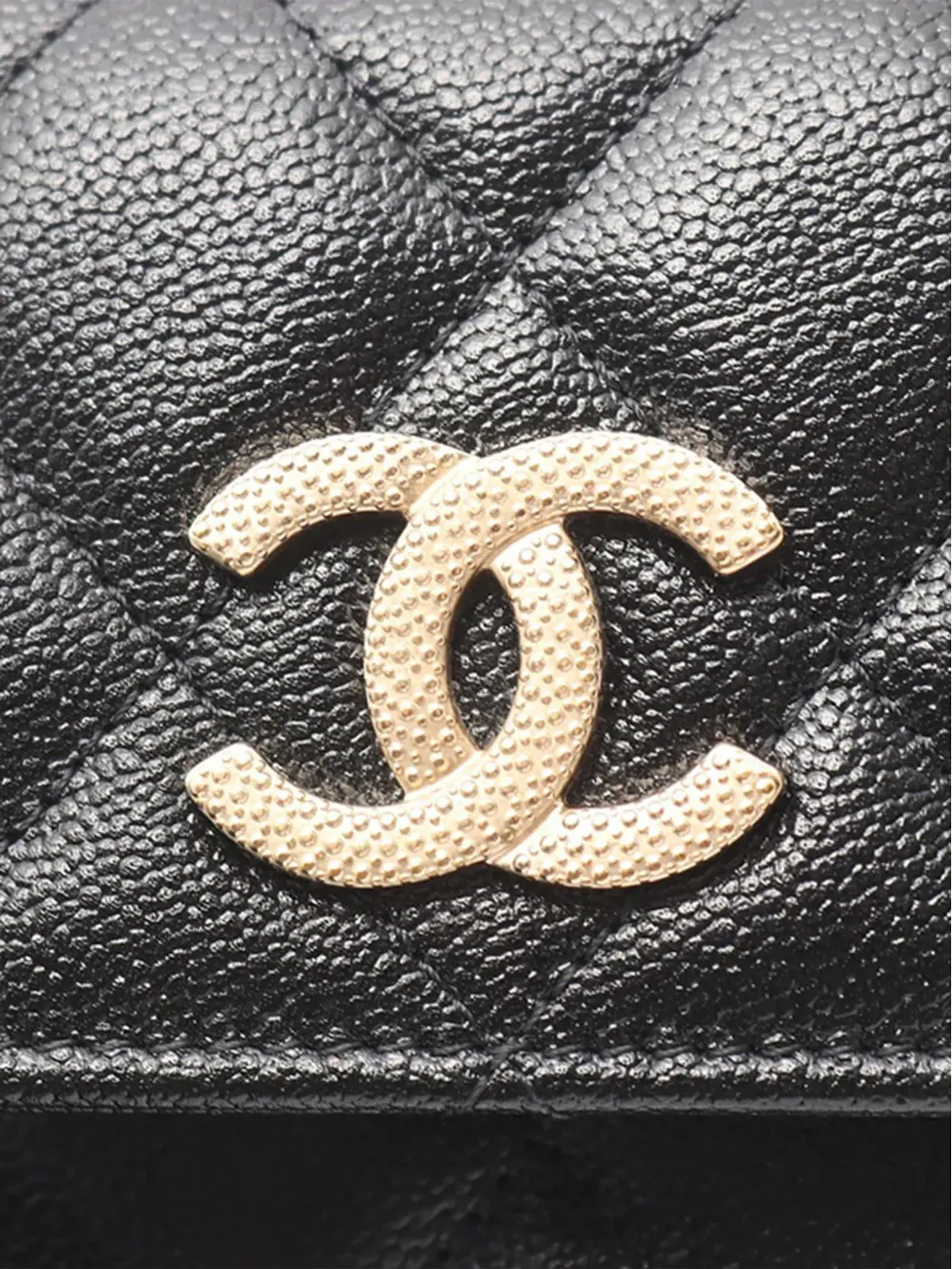 CHANEL Pre-Owned キルテッド キャビアレザー バイフォールド ロング ウォレット - ブラック - 画像5