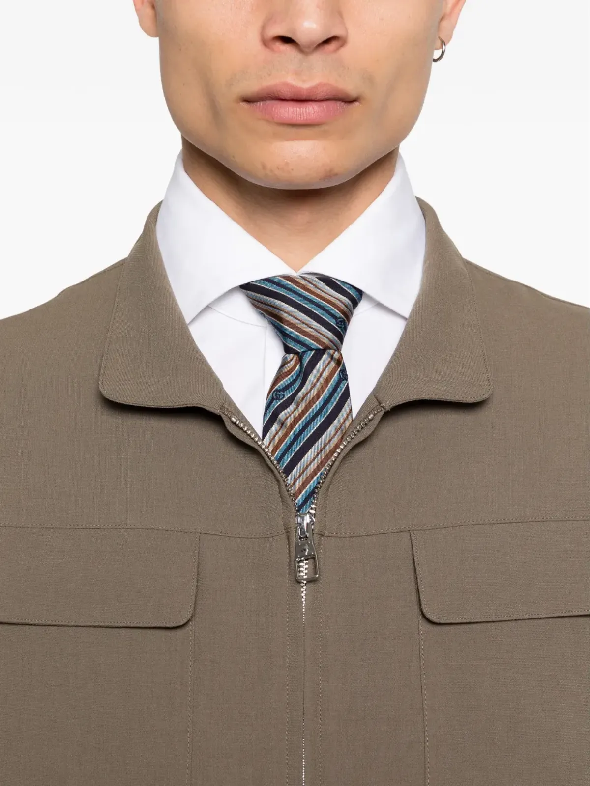 Montecore zip patch pocket jacket - Green - 画像5
