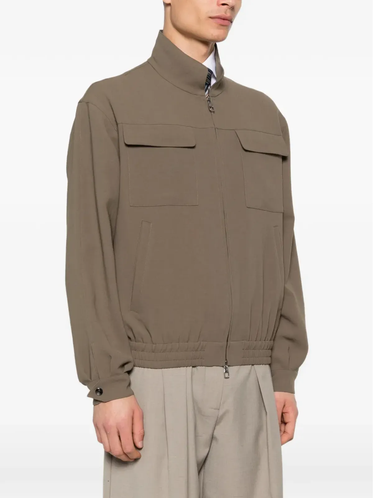 Montecore zip patch pocket jacket - Green - 画像3