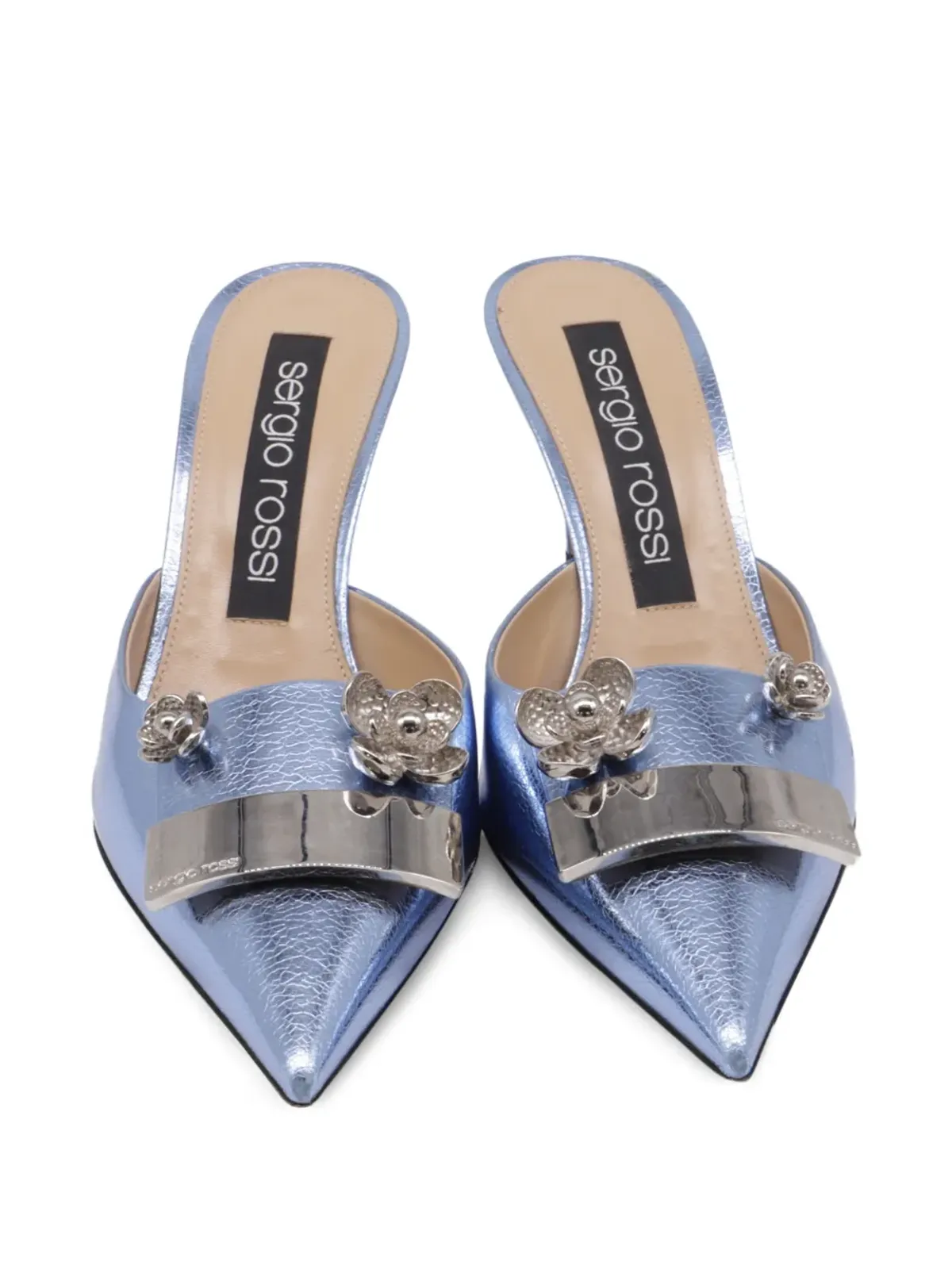 Sergio Rossi Vintage エンベリッシュド ポインテッドトゥ ヒールミュール - 画像2