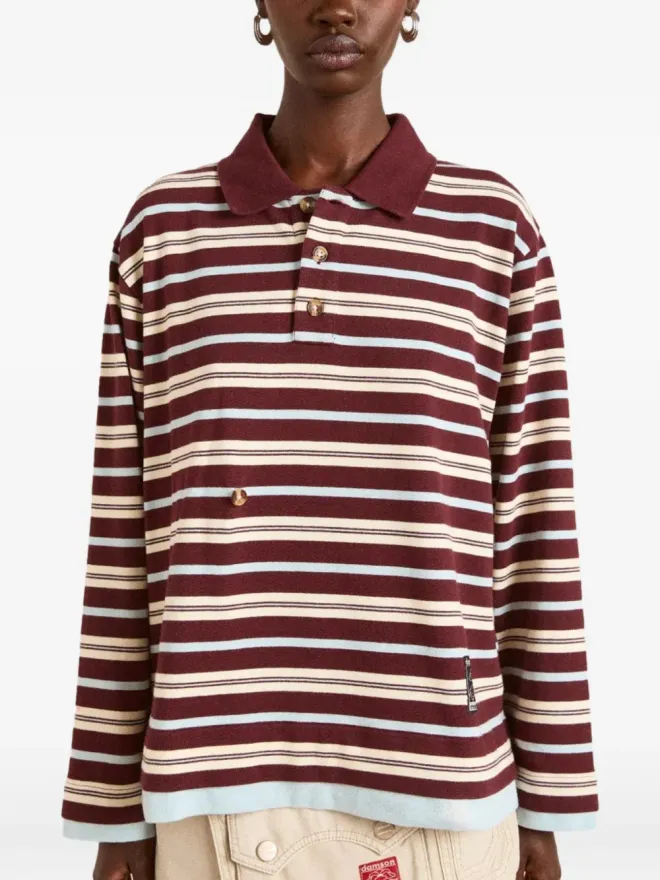 Damson Madder DAMSON MADDER Noah striped polo shirt - Redの商品画像