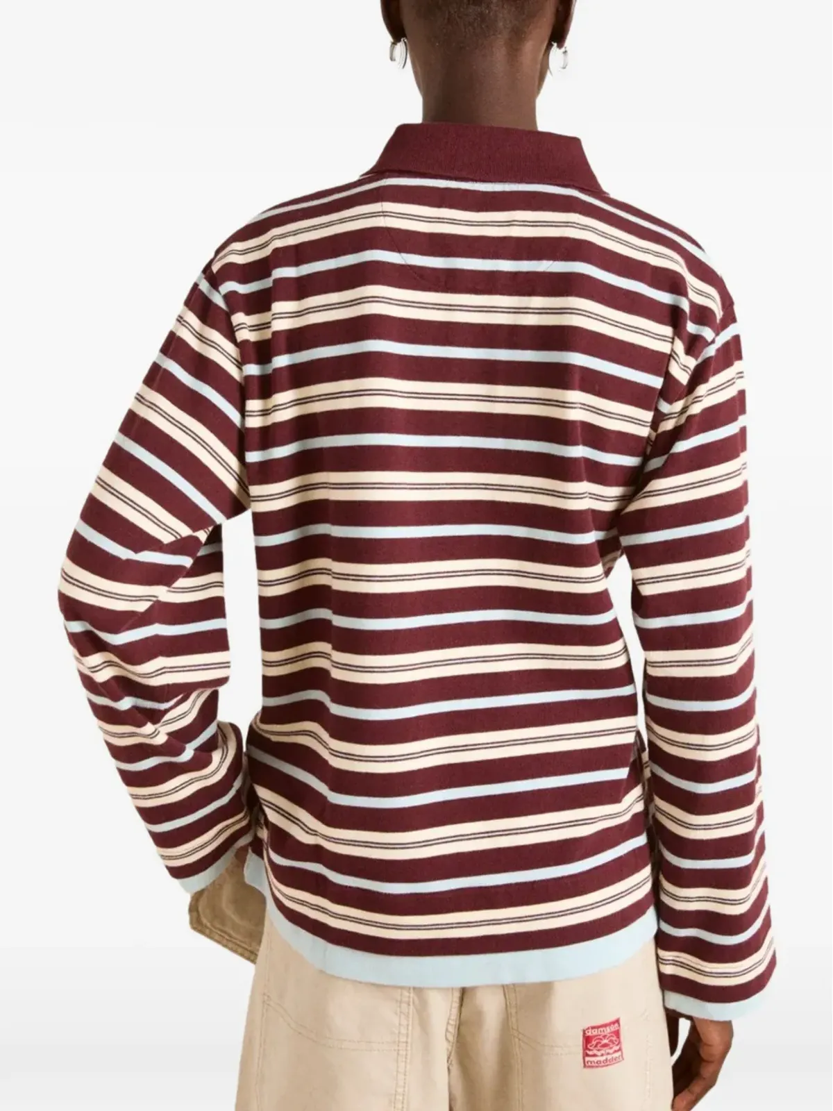 DAMSON MADDER Noah striped polo shirt - Red - 画像2